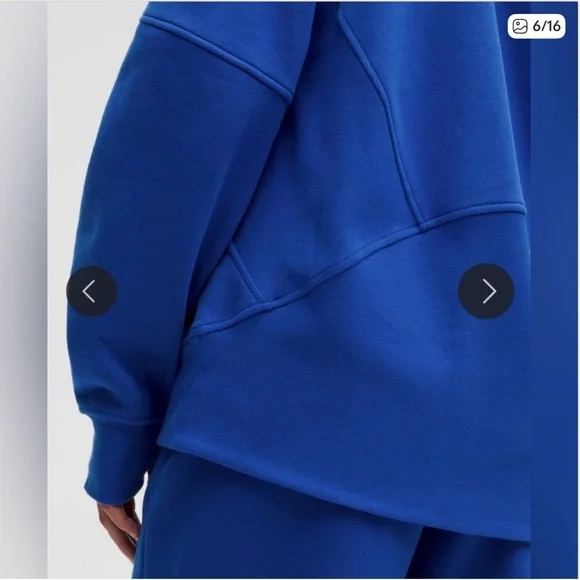 Lululemon Scuba Oversized Funnel-Neck Half zip Long Cerulean Blue XL/XXL - Picture 4 of 11